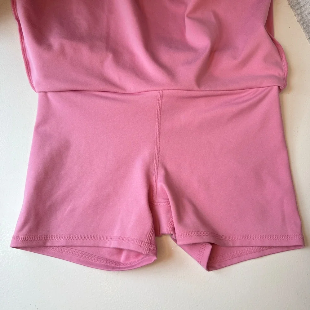 Reebok Girls Active Skort Cashmere Rose Pink Athletic Skirt Shorts 7/8 Sporty